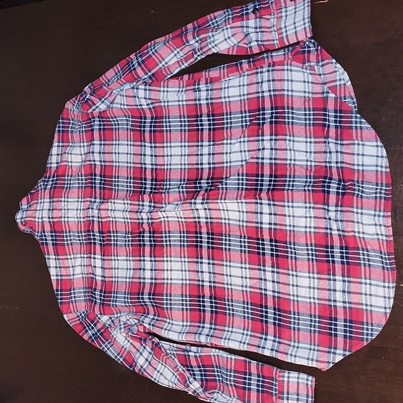 Classic Plaid Lumberjack Oversized Button down Top Size XS - Picture 6 of 6